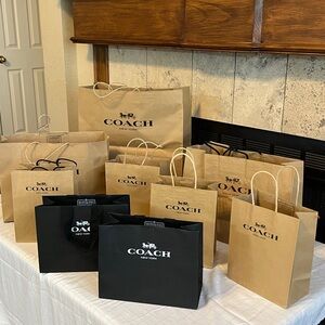 Coach Black and Tan Shopping Bags